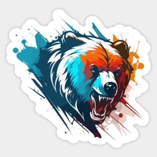 Graffiti Paint Grizzly Bear Creative Sticker